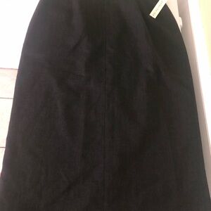 VINTAGE Black Worsted Wool Pencil Skirt for Women